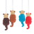 Felt ornaments, 'Colors & Otters' (set of 4) - Set of 4 Handcrafted Otter Felt Ornaments in Diverse Hues