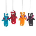 Felt ornaments, 'Colors & Foxes' (set of 4) - Set of 4 Handcrafted Fox Felt Ornaments in Diverse Hues