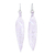 Handblown glass dangle earrings, 'Ethereal Leaf' - Handblown Leaf-Shaped Pink Glass Dangle Earrings