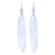 Handblown glass dangle earrings, 'Soul Leaf' - Handblown Leaf-Shaped Purple Glass Dangle Earrings