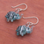 Handblown glass dangle earrings, 'Elephant Glam' - Handblown Glass Elephant Dangle Earrings from Thailand