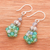 Chalcedony and agate cluster beaded dangle earrings, 'Breezy Spring' - Green Chalcedony and Agate Cluster Beaded Dangle Earrings (image 2b) thumbail