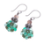Chalcedony and agate cluster beaded dangle earrings, 'Breezy Spring' - Green Chalcedony and Agate Cluster Beaded Dangle Earrings (image 2c) thumbail