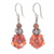Chalcedony and agate cluster beaded dangle earrings, 'Vibrant Spring' - Orange Chalcedony and Agate Cluster Beaded Dangle Earrings thumbail
