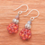 Chalcedony and agate cluster beaded dangle earrings, 'Vibrant Spring' - Orange Chalcedony and Agate Cluster Beaded Dangle Earrings (image 2b) thumbail