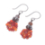 Chalcedony and agate cluster beaded dangle earrings, 'Vibrant Spring' - Orange Chalcedony and Agate Cluster Beaded Dangle Earrings (image 2c) thumbail