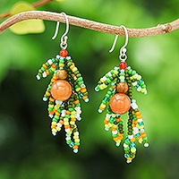 Multi-gemstone beaded dangle earrings, 'Chic Spirit' - Dangle Earrings with Multi-Gemstone Beads from Thailand