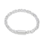 Sterling silver band ring, 'Ethereal Embrace' - Brushed-Satin-Finish Modern Sterling Silver Band Ring