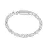 Sterling silver band ring, 'Ethereal Embrace' - Brushed-Satin-Finish Modern Sterling Silver Band Ring