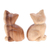 Holzfiguren, (2er-Set) - Set aus 2 handgeschnitzten Katzenfiguren aus Raintree-Holz mit Glöckchen