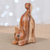 Wood figurine, 'Feline Relaxation' - Hand-Carved Raintree Wood Stretching Cat Figurine