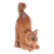 estatuilla de madera - Figura de gato estirada de madera de árbol de lluvia tallada a mano
