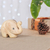 Wood figurine, 'Tiny Kindness' - Handmade Natural Brown Baby Elephant Raintree Wood Figurine