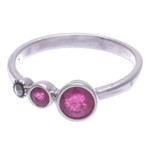 Ruby and marcasite cocktail ring, 'Expressly Romantic' - Modern Ruby and Marcasite Cocktail Ring from Thailand