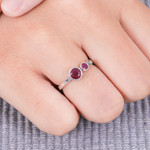 Ruby and marcasite cocktail ring, 'Expressly Romantic' - Modern Ruby and Marcasite Cocktail Ring from Thailand