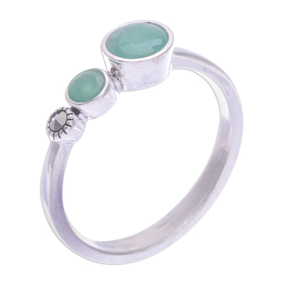 Emerald and marcasite cocktail ring, 'Expressly Majestic' - Modern Emerald and Marcasite Cocktail Ring from Thailand