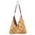 Cotton shoulder bag, 'Golden Days' - Handmade Patterned Golden and Brown Cotton Shoulder Bag