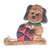 Wood phone holder, 'Canine Support' - Dog-Themed Painted Hand-Carved Raintree Wood Phone Holder