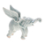 Figurilla de cerámica celadón - Figura de elefante alado de cerámica celadón con acabado craquelado
