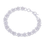 Sterling silver link bracelet, 'Tangled Sophistication' - Modern Abstract Sterling Silver Link Bracelet from Thailand