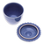 Salsaschale aus Seladon-Keramik - Blaue, handgefertigte Salsa-Schüssel aus Seladon-Keramik mit Sonnenblumen-Motiv
