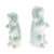 Celadon ceramic figurines, 'Playful Friends' (pair) - Pair of Celadon Ceramic Dog Figurines Handmade in Thailand