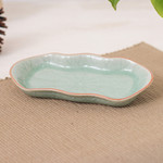 Celadon ceramic serving bowl, 'Thai Lotus Leaf' - Green Handmade Celadon Ceramic Lotus Flower Serving Bowl