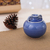 jarrón de cerámica celadón - Jarrón hermético de cerámica Celadon en azul hecho a mano en Tailandia
