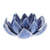 Celadon ceramic candle holder, 'Lotus Splendor in Blue' - Blue Celadon Ceramic Candle Holder with Lotus Flower Motif