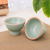 Celadon-Keramik-Dessertschalen, (Paar) - Paar handgefertigte Dessertschalen aus Celadon-Keramik in Grün