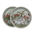 Platos de postre de cerámica Celadon, (par) - 2 platos de postre florales y de hojas de cerámica celadón pintados a mano