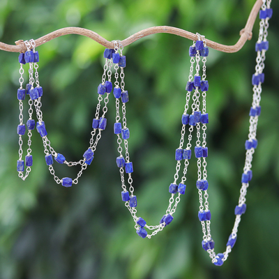 Collar de eslabones largos de lapislázuli - Collar de eslabones largos de lapislázuli de Tailandia
