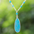 Link pendant necklace, 'Arcadia Essence' - Sterling Silver Plated Reconstituted Turquoise Necklace (image 2) thumbail