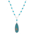Link pendant necklace, 'Arcadia Essence' - Sterling Silver Plated Reconstituted Turquoise Necklace thumbail