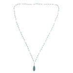 Link pendant necklace, 'Arcadia Essence' - Sterling Silver Plated Reconstituted Turquoise Necklace