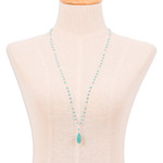 Link pendant necklace, 'Arcadia Essence' - Sterling Silver Plated Reconstituted Turquoise Necklace
