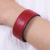 Leather cuff bracelet, 'Dotted Red' - Red Leather Cuff Bracelet with Dots Made in Thailand (image 2j) thumbail