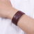 Leather cuff bracelet, 'Dotted Brown' - Brown Leather Cuff Bracelet with Dots Made in Thailand