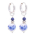 Lapis lazuli and ceramic hoop dangle earrings, 'Noble Duo' - Traditional Floral Lapis Lazuli and Ceramic Dangle Earrings thumbail