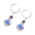 Lapis lazuli and ceramic hoop dangle earrings, 'Noble Duo' - Traditional Floral Lapis Lazuli and Ceramic Dangle Earrings (image 2c) thumbail