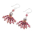 Garnet and rhodonite beaded dangle earrings, 'Pink Grandeur' - Hill Tribe Garnet and Rhodonite Beaded Dangle Earrings (image 2c) thumbail