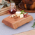 Wood cutting board, 'Delicious Slice' - Hand-Carved Longan Wood Legged Cutting Board from Thailand