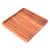 Bandeja de madera - Bandeja cuadrada de madera Longan tallada a mano en color marrón natural