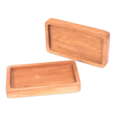 Holzuntersetzer, (Paar) - Set aus zwei handgefertigten Untersetzern aus geometrischem Longan-Holz