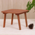 Wood stool, 'Discreet Comfort' - Hand-Carved Minimalist Brown Longan Wood Stool from Thailand