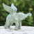 Celadon ceramic figurine, 'Winged Jade' - Handmade Crackled Celadon Ceramic Winged Elephant Figurine