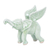 Celadon ceramic figurine, 'Winged Jade' - Handmade Crackled Celadon Ceramic Winged Elephant Figurine