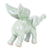 Celadon ceramic figurine, 'Winged Jade' - Handmade Crackled Celadon Ceramic Winged Elephant Figurine