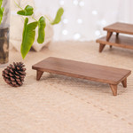 Wood decorative tray, 'Welcome Elegance' (large) - Hand-Carved Minimalist Teak Wood Decorative Tray (Large)