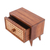 Wood and natural fiber jewelry box, 'Timeless Detail' - Teak Wood and Natural Fiber One-Drawer Jewelry Box